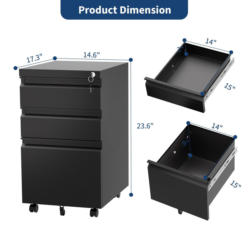 37 cm W Stainless Steel Filing Cabinet