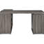 Bureau en forme de L à 3 tiroirs gris vieilli, cinq tablettes pour ranger les fournitures de bureau, espace de travail à domicile gris, avec de nombreuses tablettes de rangement pour une disposition optimisée