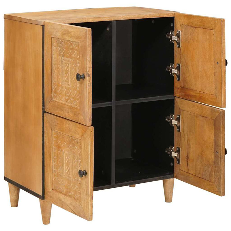 Solid Wood Accent Cabinet, Light Brown