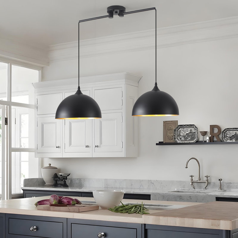 Pendant Lights Kitchen Island 2-Light, Red Dome Pendant Light, Modern Dining Room Light Fixture, Kitchen Island Lighting, Island Pendant Lights For Kitchen, Dining Room, Bar, Cafe