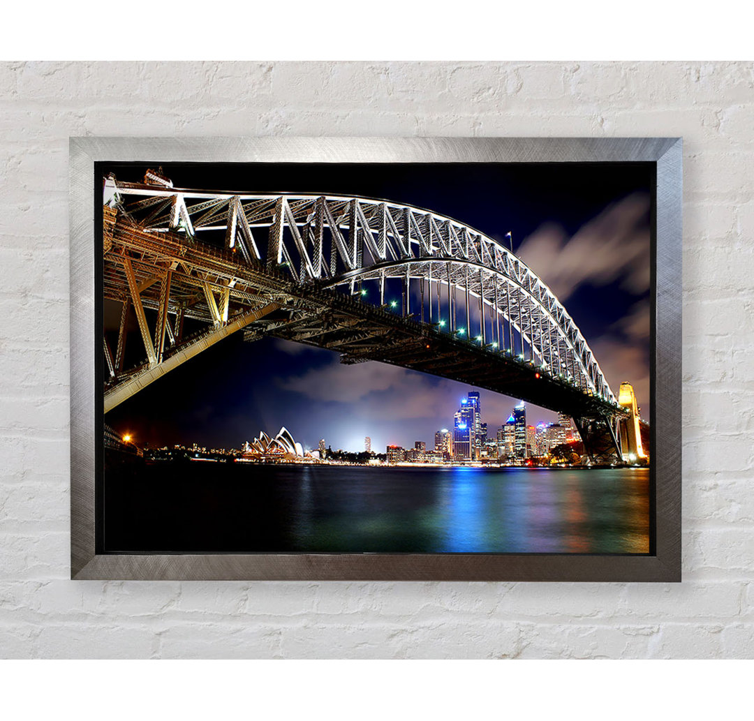 Sydney Harbour Bridge Nachtlicht Reflektionen - Druck