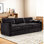 Grand canapé moderne en chenille 3 places avec 2 coussins amovibles