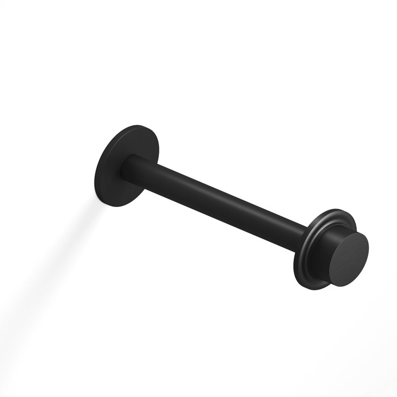 Tringle à vêtements avec 110 boutons, Noir satiné mat