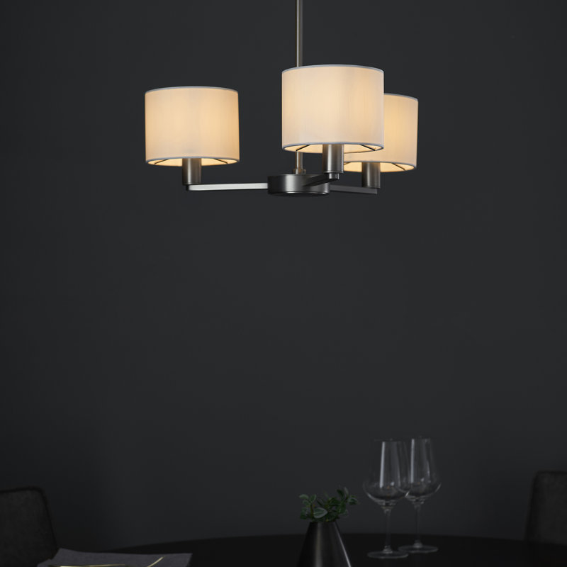 Katrina 3 - Light Shaded Chandelier, Matt Nickel
