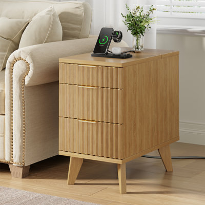 End Table with Drawers and Charging Station