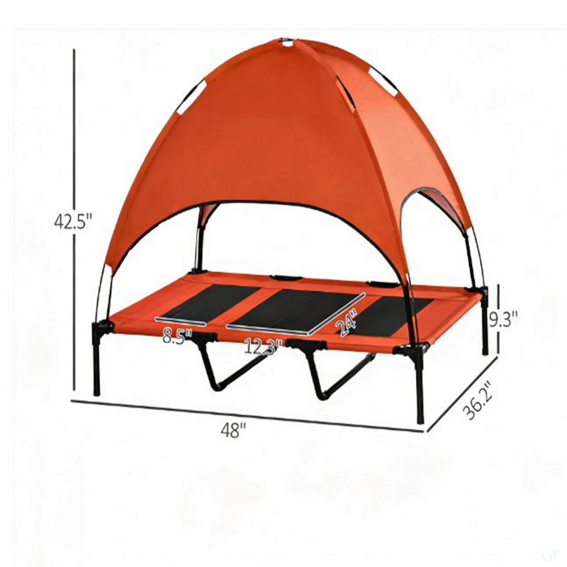 Lit pour animal de compagnie de style moderne, lit pour chien portatif surélevé, Noir / Rouge
