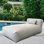 Chaise longue d'extérieur Adeen, chaise longue de piscine avec coussin inclus pour jardin, piscine et terrasse.