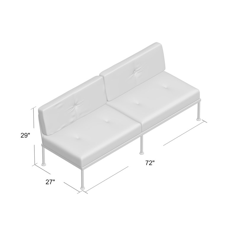 Upholstered 72'' Sofa, Sea Foam Microfiber/Microsuede
