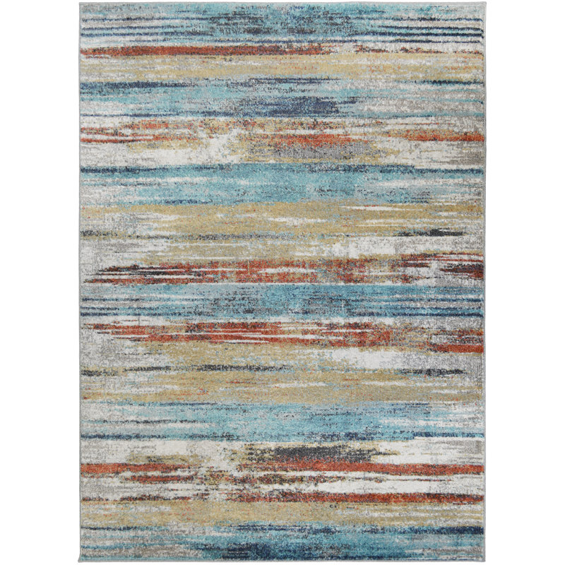 Tapis multicolore Barcelona Grenada, Rectangle 7 pi 10 po x 9 pi 10 po