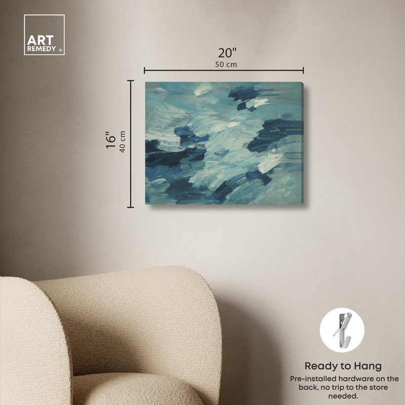 Impression sur toile «Unrily Sea I» par Art Remedy, H 16 po x l 20 po, Toile tendue avec châssis
