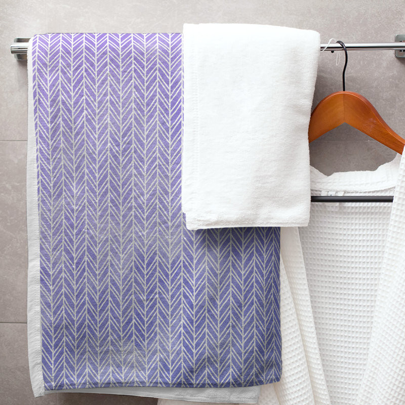 Katelyn Elizabeth Cotton Blend Bath Towel, Blue/Purple