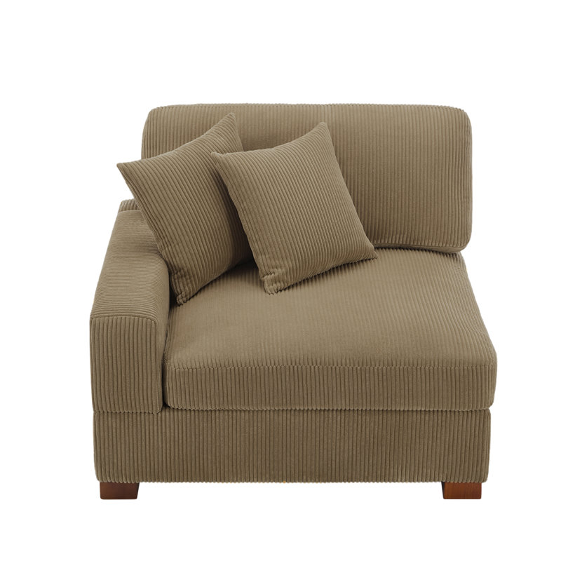 Upholstered Armchair, Camel Corduroy