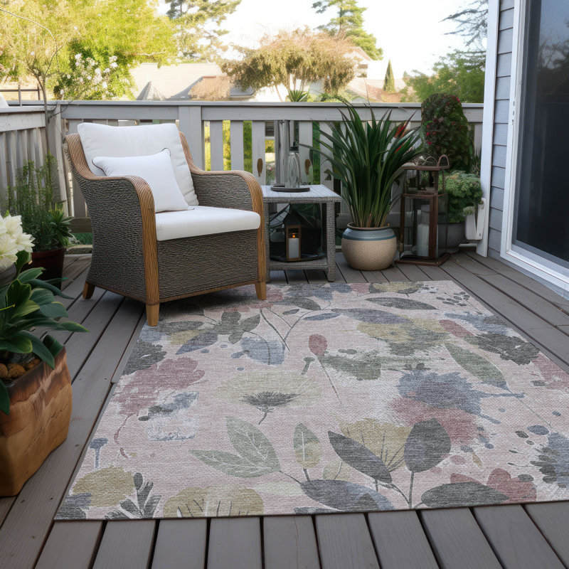 Tapis intérieur / extérieur rose Velustre, 5' x 7'6"