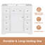 Meuble-lavabo simple blanc 36 po, sans lavabo, base d'armoire seulement, comptoir et éclaboussures en quartz blanc pur Edge, 1 porte à fermeture douce, 9 tiroirs à queue d'aronde pleine extension, nickel brossé