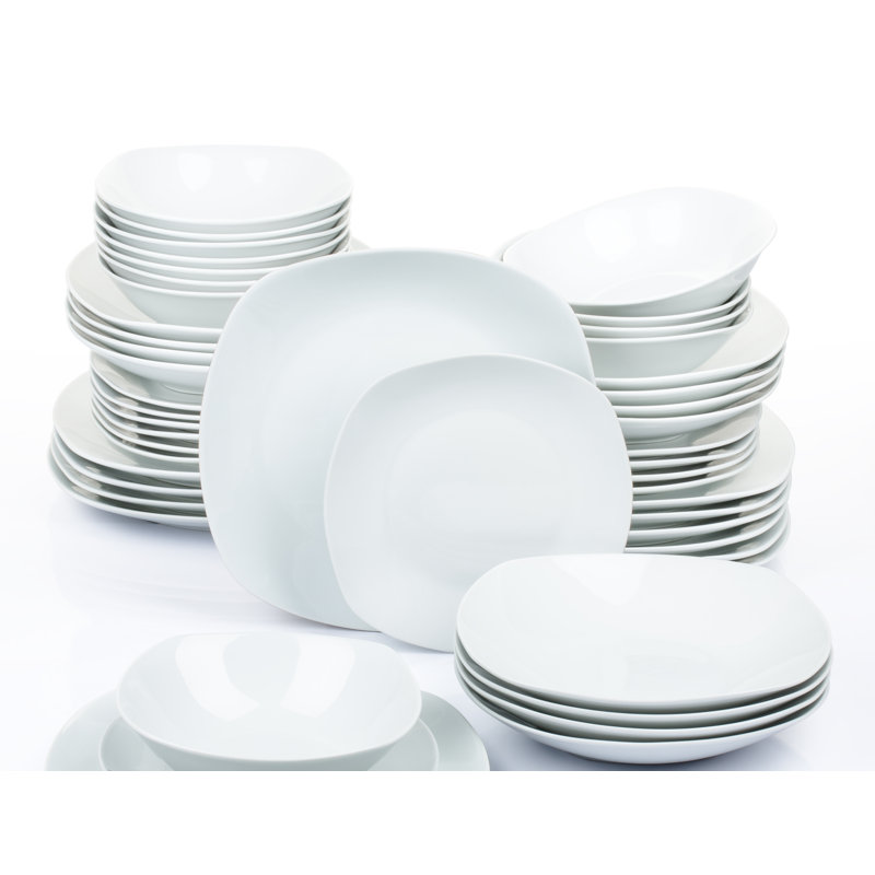 48pc White Square Dinner Set