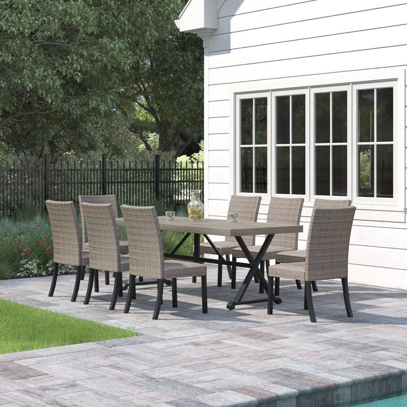 8 - Person Patio Dining Set with Rectangular Table