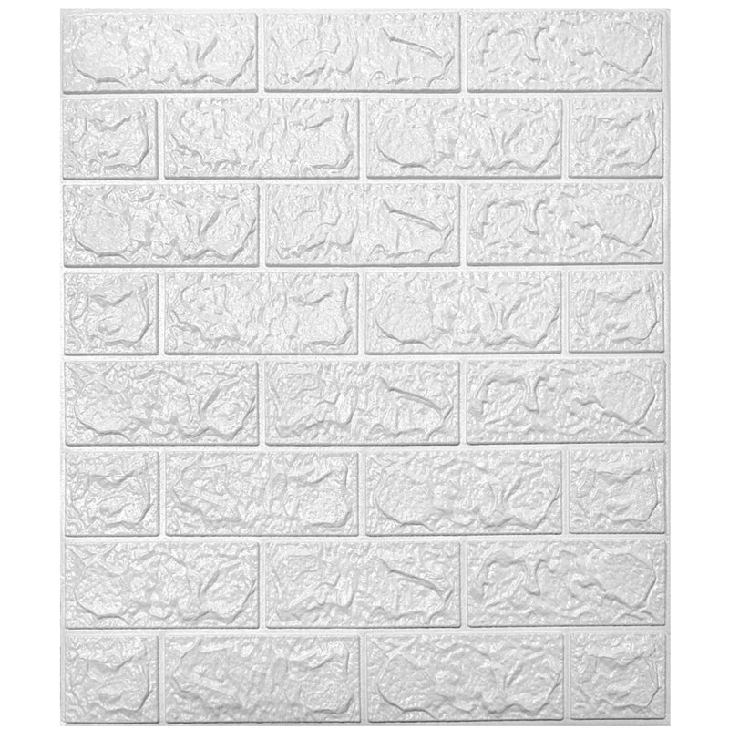 Panneau de papier peint autocollant 3D L 16,7 po x l 12,7 po Vikesh Brick Subway, Blanc