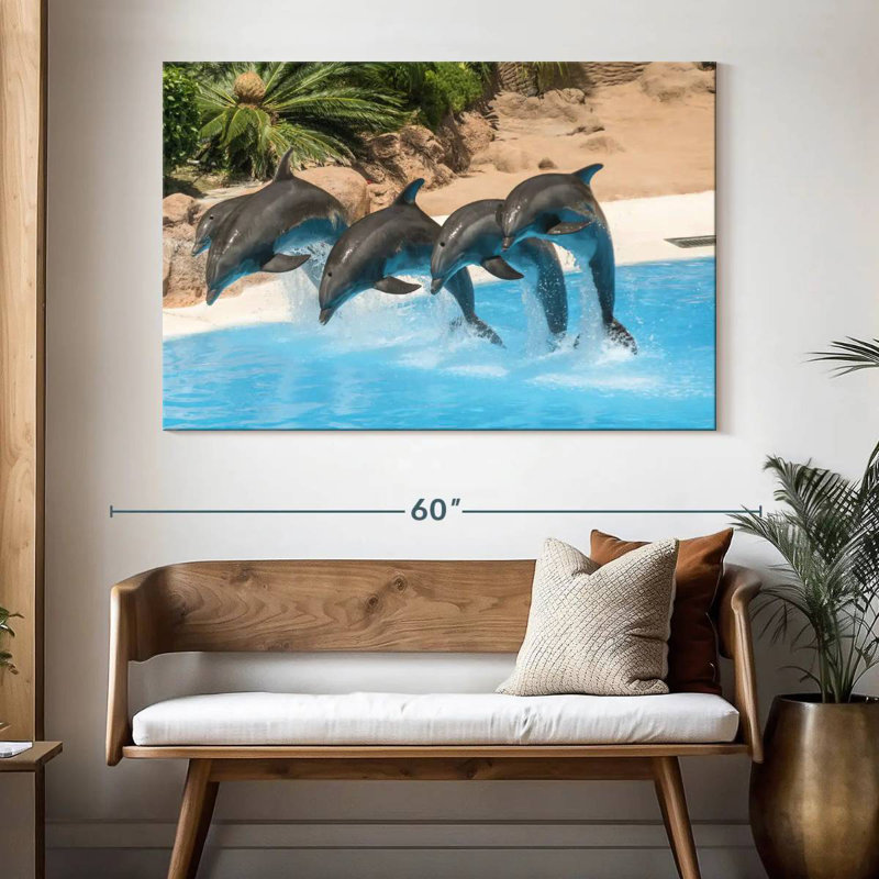 Synchronized Dolphins, 34" H x 51" W