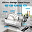 Stainless Steel Dish Rack With Drainage And Utensil Holders For Kitchen Countertops