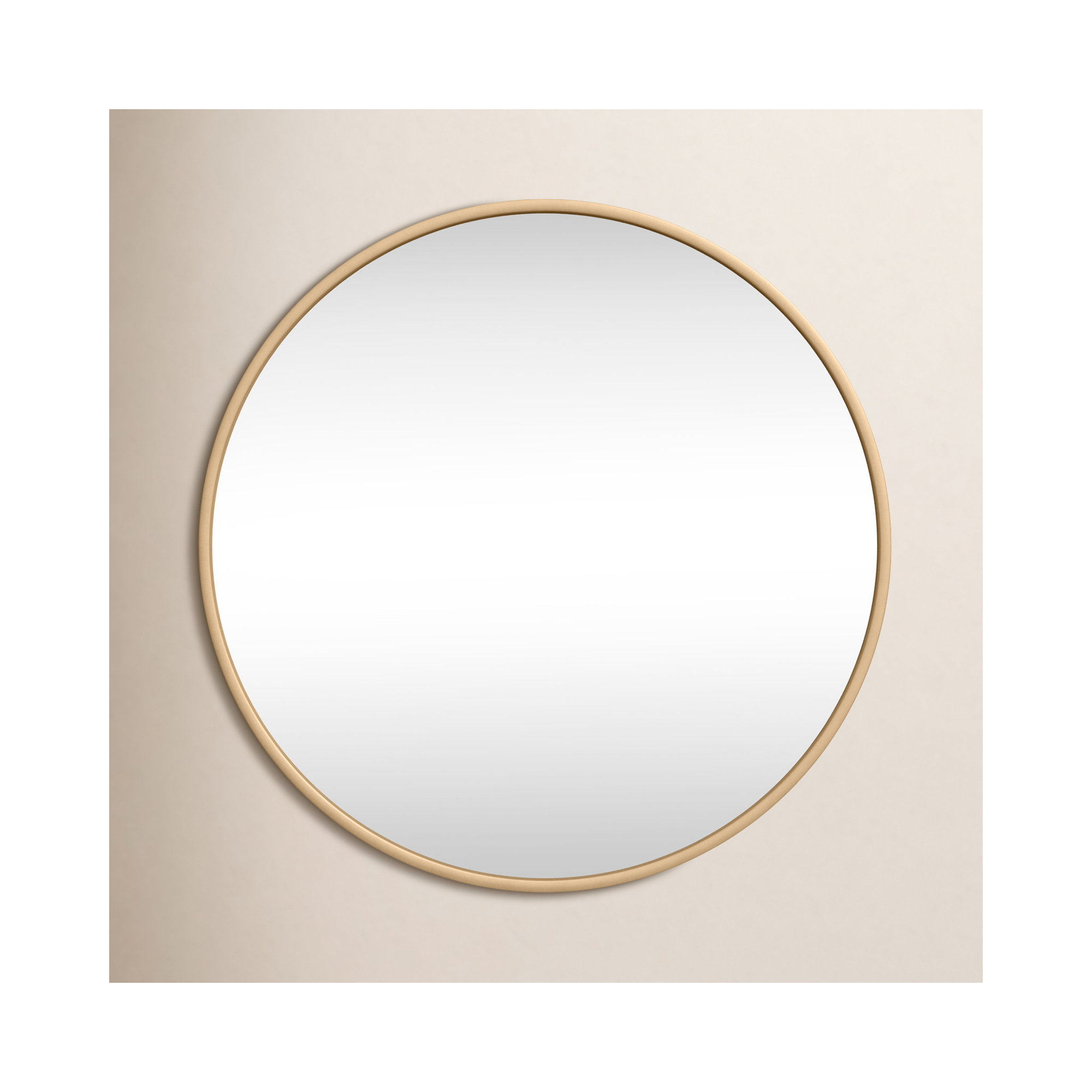 Sabine Metal Round Wall Mirror, 48" x 48", Brass