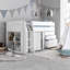 113 X 198cm Loft Bed Bed Frame with Built-in Ladder Included-93801636