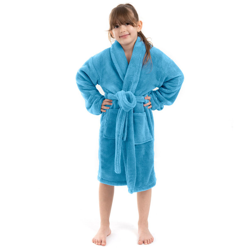 Basel Microfiber Fleece Fleece Gender Neutral Bathrobe, XL, Turquoise