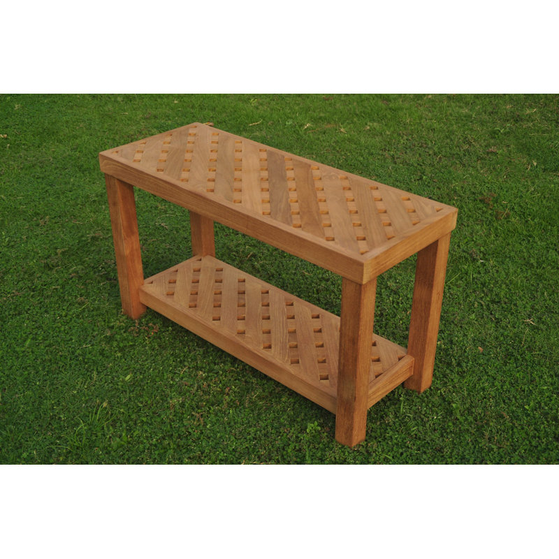 Macaluso Outdoor Square Teak Side Table, 18" H x 12" L x 30" W