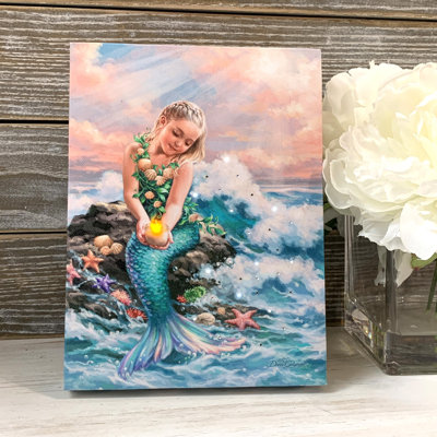 Grovetown - Mermaid Princess 8 x 6 Mini Lighted Easel Back Canvas