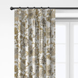 Bronte Gold Cotton Pinch Pleat Drapery Panel Set of 2