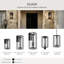 Lampadaire d'extérieur noir texturé à une lumière avec verre d'eau transparent 19 po Shaw-127449517