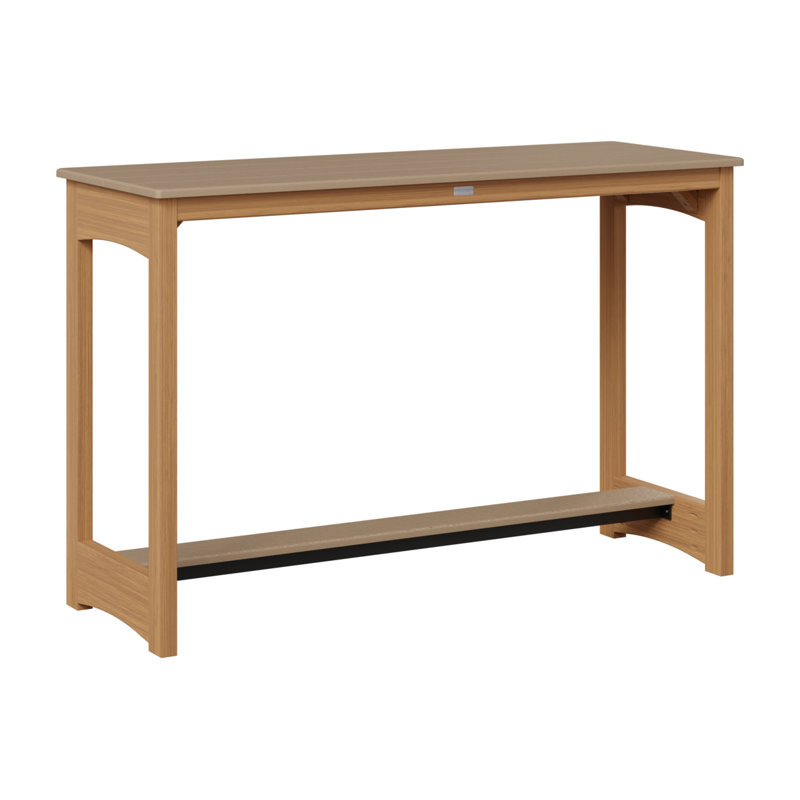 Table de bar Berlin Gardens, 38.5" H x 60" W x 22" D, Bois vieilli, Teck naturel