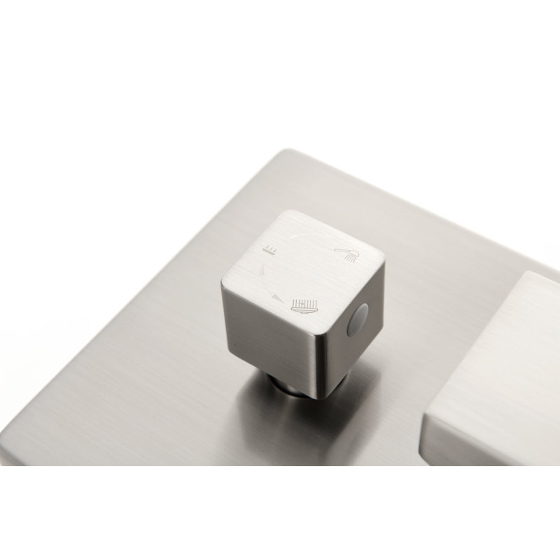 Remplacement de l'ensemble de valve de poignée de douche à 3 voies en laiton massif, Brushed Nickel