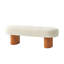 Banc de chambre moderne de 146 cm de large, recouvert de chenille, avec pieds en bois massif cannelé-744023529
