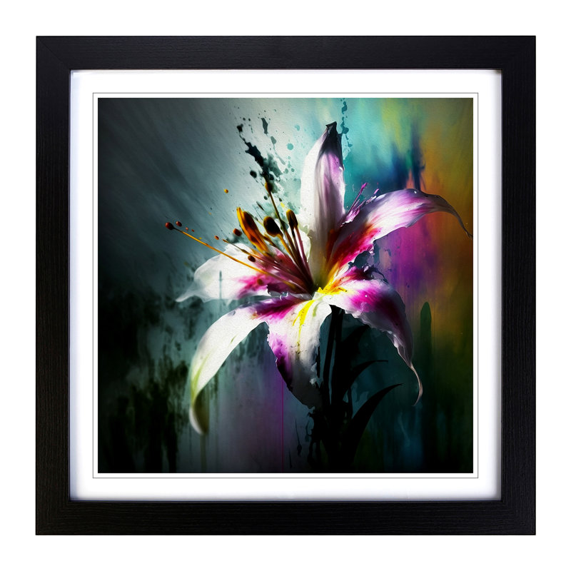 Lily FlowerNo.1 - Framed Print, Black