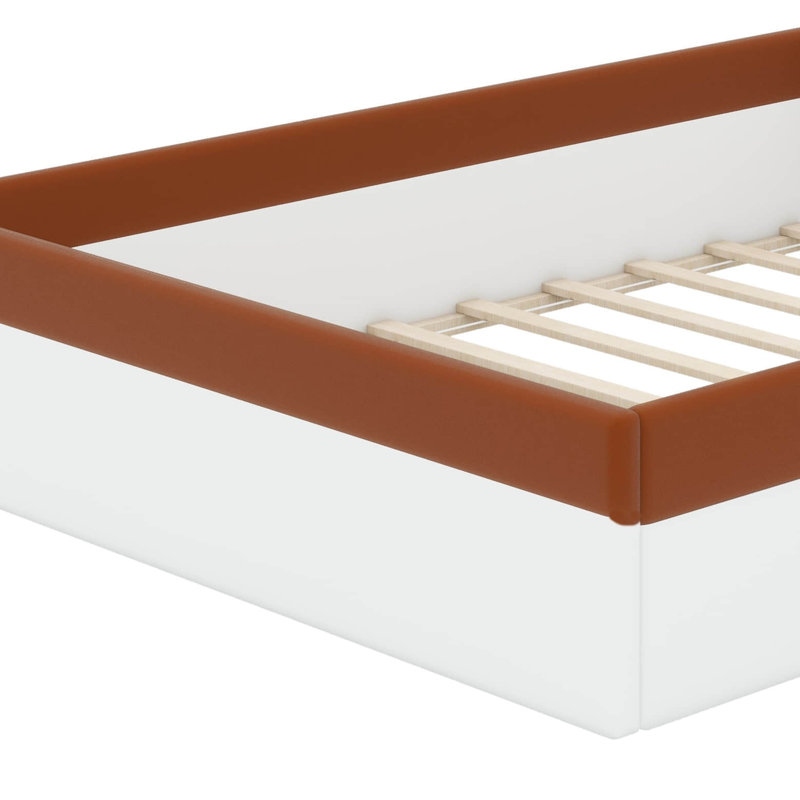 Upholstered Daybed Frame With Fence And Stairs, Full
