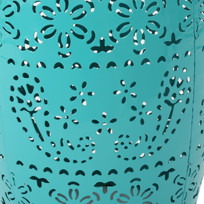  Table d'appoint extérieure en métal Ifran, Bleu sarcelle