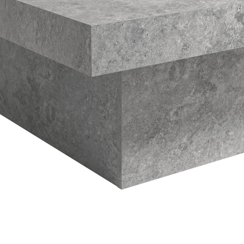 Caomhan Block Coffee Table, Gray , 12.2" H x 35.4" L x 35.4" W