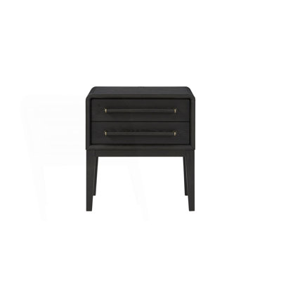 Table de chevet compacte avec deux tiroirs