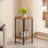 3-Piece Industrial Farmhouse Coffee Table & End Table Set, Round 2-Tier Storage Table Set for Living Room & Apartment