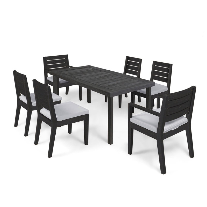 Ensemble 5 pièces de mobilier d'extérieur en fonte d'aluminium avec coussins, Gris