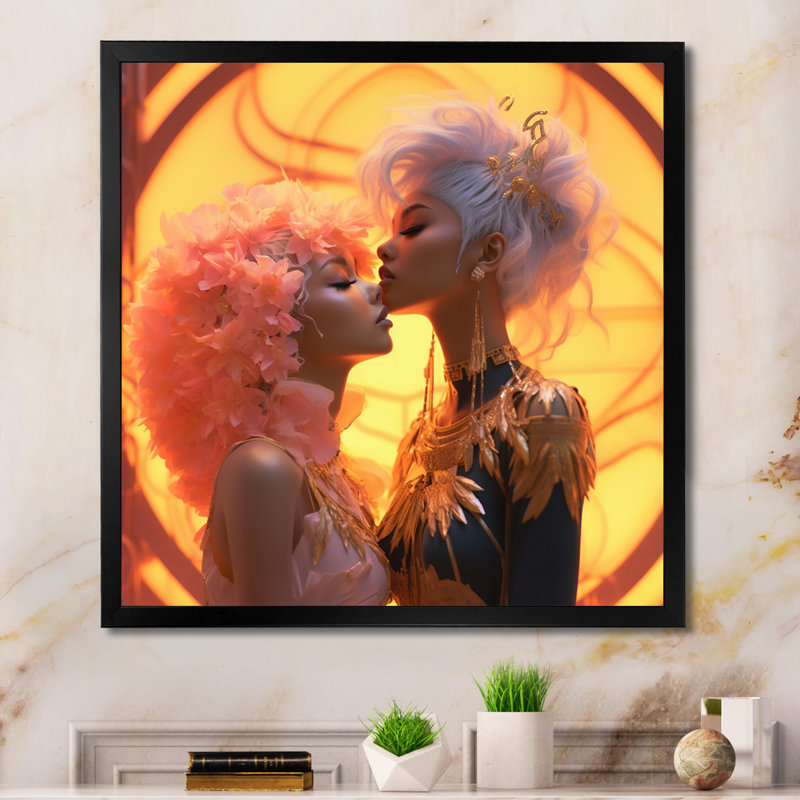 Funky Love Celebration sur impression sur toile, H 24 po x l 24 po x P 1 po, Cadre simple noir