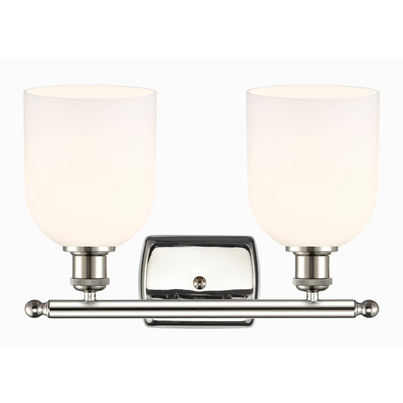 Bella 2 - Light Dimmable Vanity Light, Polished Nickel, Glossy White