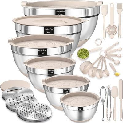 Stainless Steel 26 Piece Mixing Bowl Set