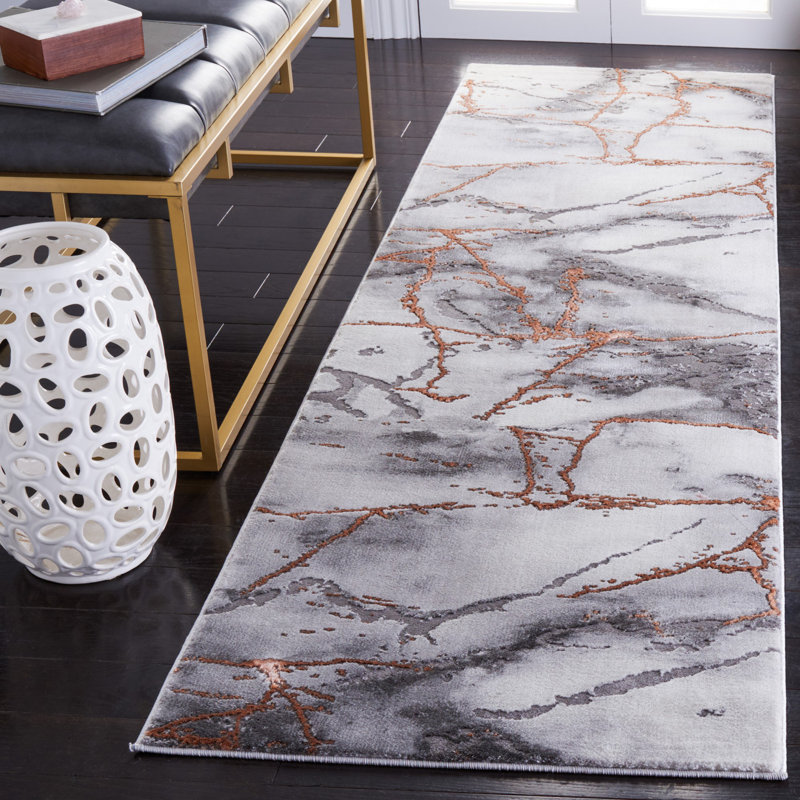 John-Paul Craft Performance Abstract Rug, Rectangle 5'3" x 7'6", Gray/Blue