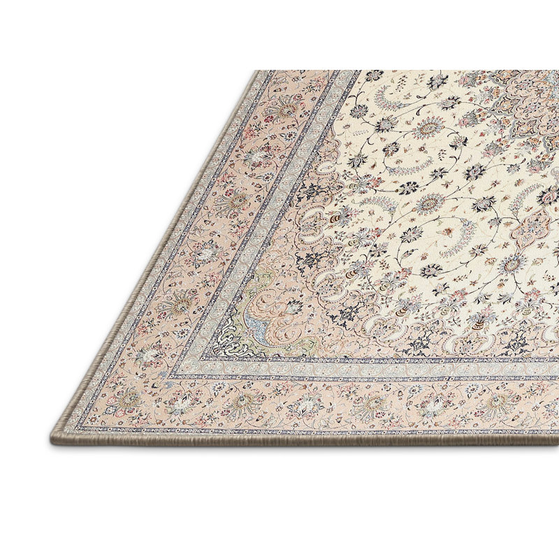Tapis beige / gris en laine Jaylene, Rectangle 8 pi x 12 pi