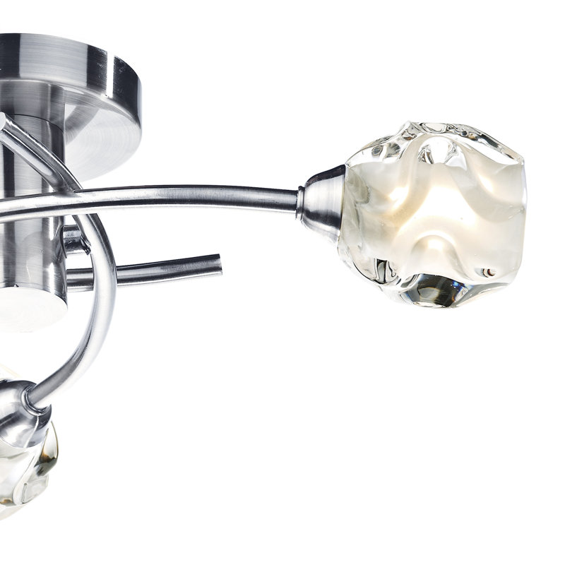 Mcdermott Semi Flush Mount, Satin Chrome