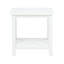 Table de bout carrée blanche, en pin et en bois d'ingénierie, avec cadre en X, pour table d'appoint blanche avec rangement décontracté, fabrication solide, lignes épurées, décor bord de mer
