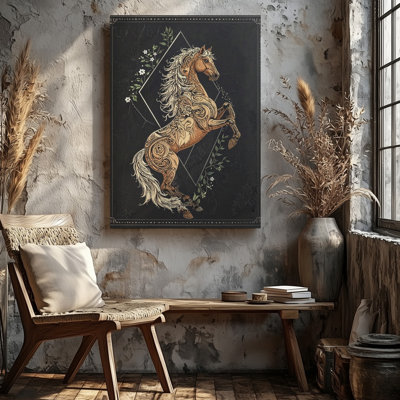 Art mural, esprit tribal, cheval