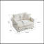 Deep Single Seat Sofa Upholstered Reading Armchair for Living Room, Comfortable and Stylish White Chenille Fabric-902292649