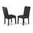 6 Piece Dining Room Table Set Contains a Rectangle Wooden Table and 4 Black Color Linen Fabric Upholstered Chairs with a Bench, 36x60 Inch, Black-31301519-31301513-21811007